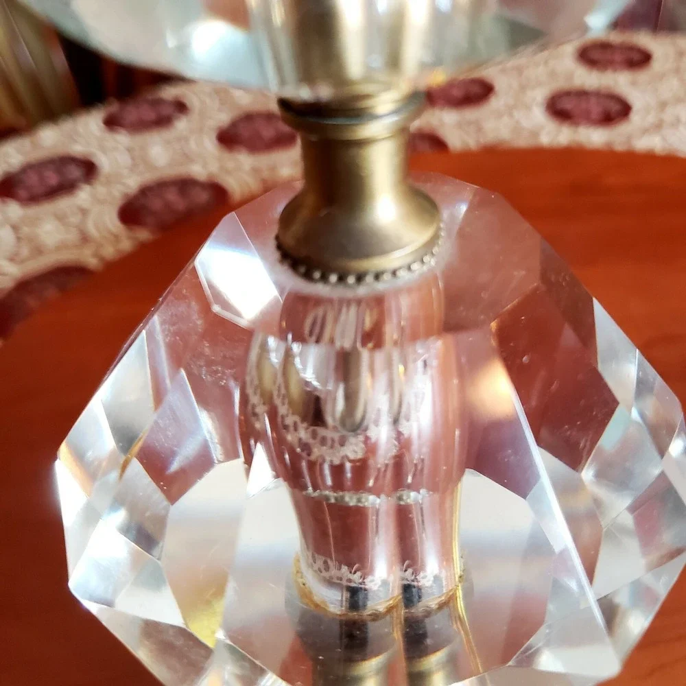 Exquisite Vintage Mid‎ Century (60's) 4-tier Crystal Tower Table Lamp
